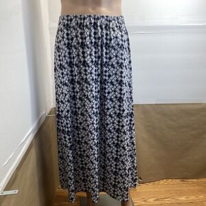 Lane Bryant Plus‎ Women's size 14/16 Black Gray  Midi Skirt elastic waist USA